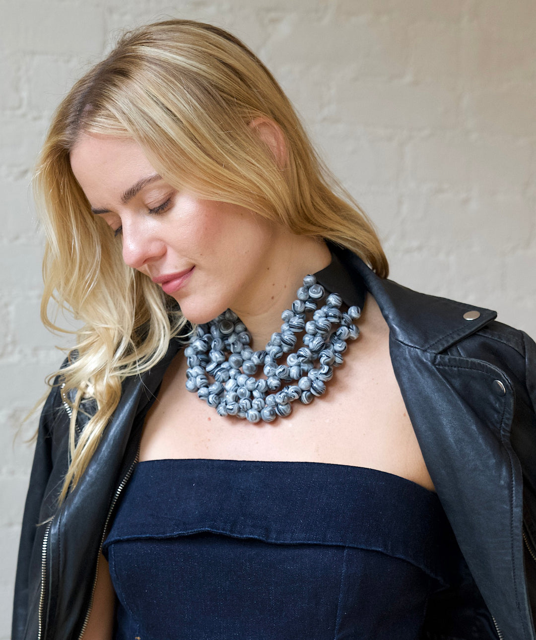 The Bubble Marble Heather Grey Necklace -  Fairchild Baldwin