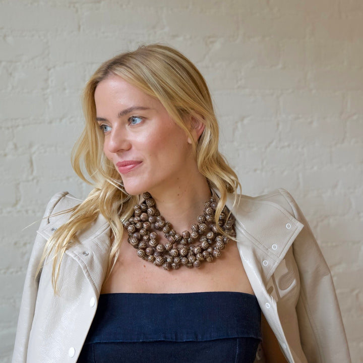The Bubble Marble Cafe Au Lait Necklace -  Fairchild Baldwin