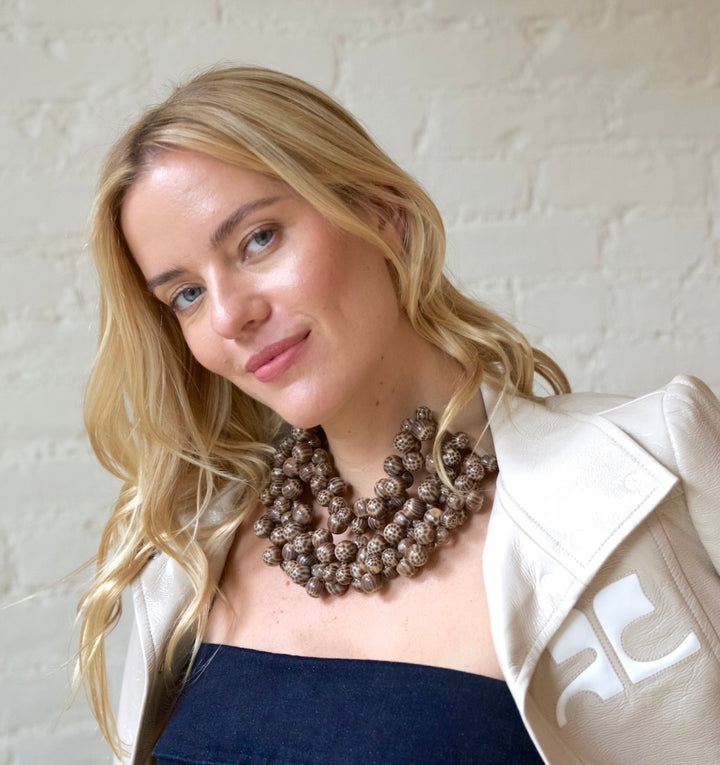 The Bubble Marble Cafe Au Lait Necklace -  Fairchild Baldwin