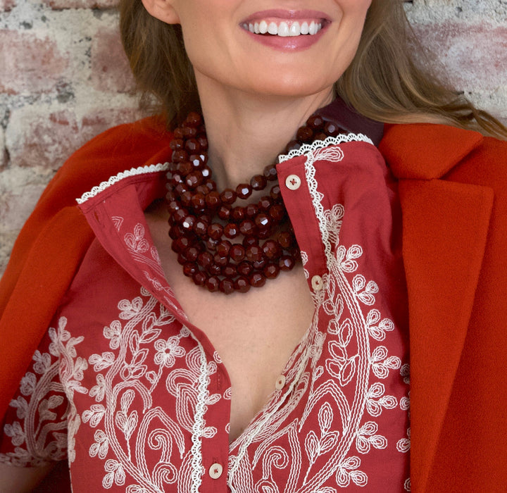 Bella Deep Cranberry Necklace