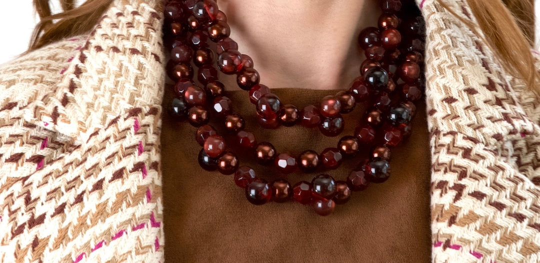 Gisella Burgundy Necklace