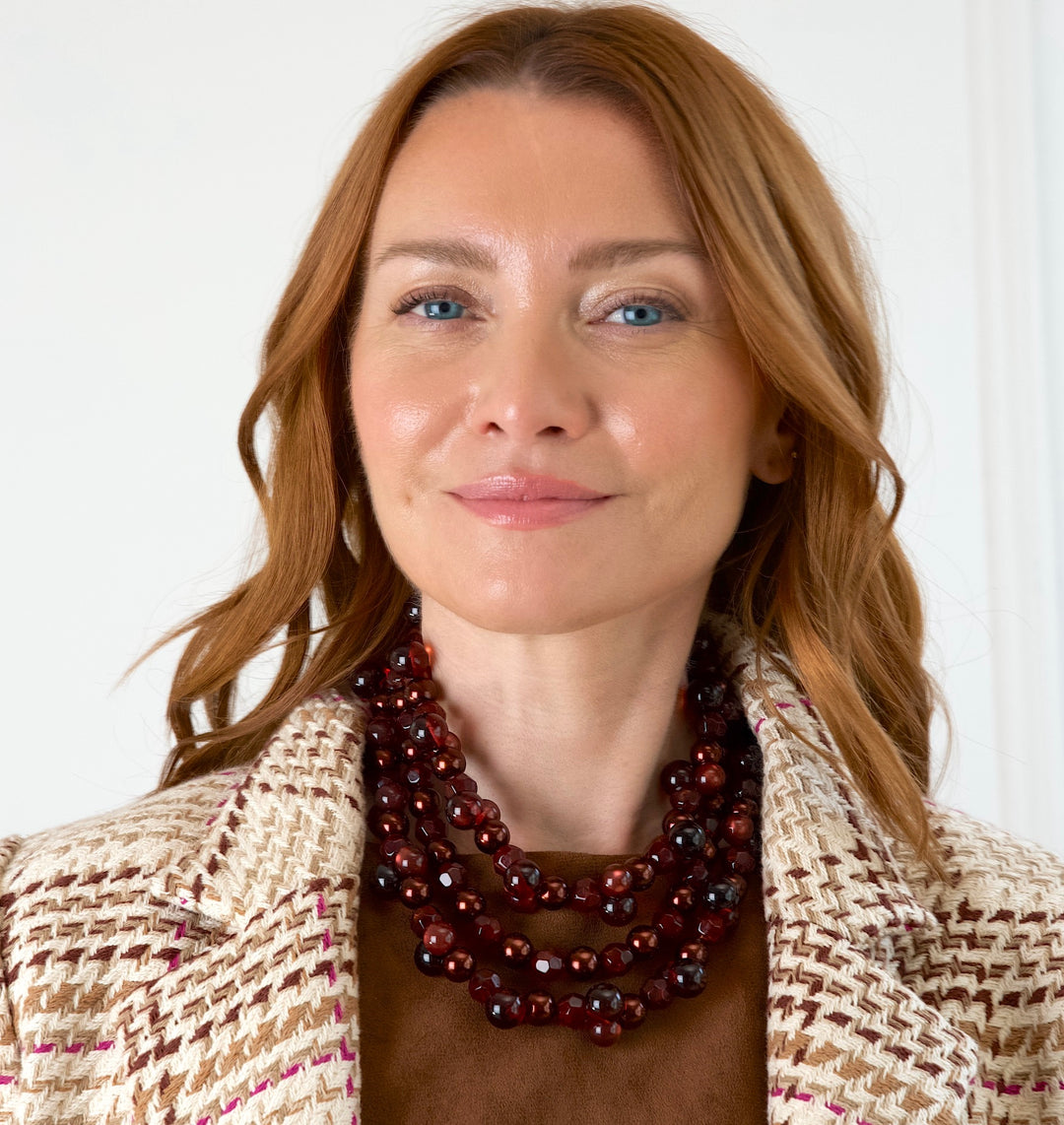 Gisella Burgundy Necklace