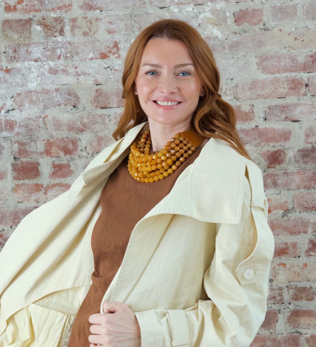Gradated Bella Marble Golden Rod Necklace -  Fairchild Baldwin