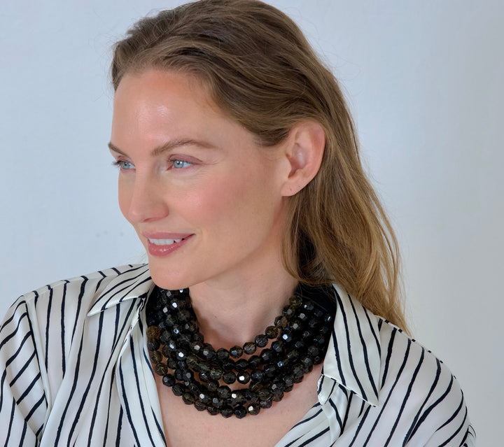 Gradated Bella Jet Black Shimmer Necklace -  Fairchild Baldwin
