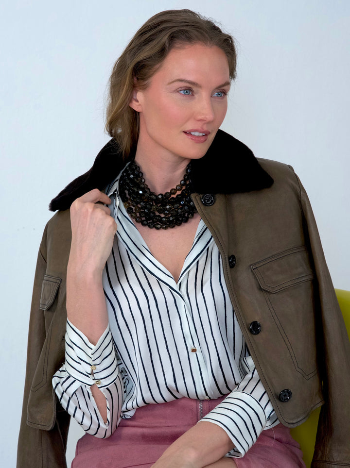 Gradated Bella Jet Black Shimmer Necklace -  Fairchild Baldwin