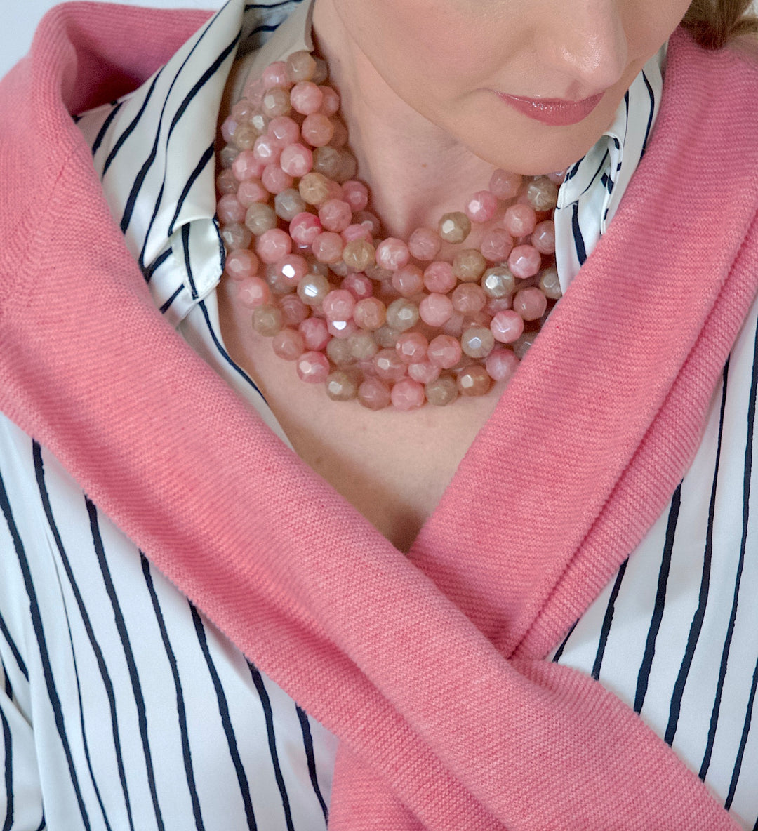 Bella Three Tone Dusty Rose Necklace -  Fairchild Baldwin