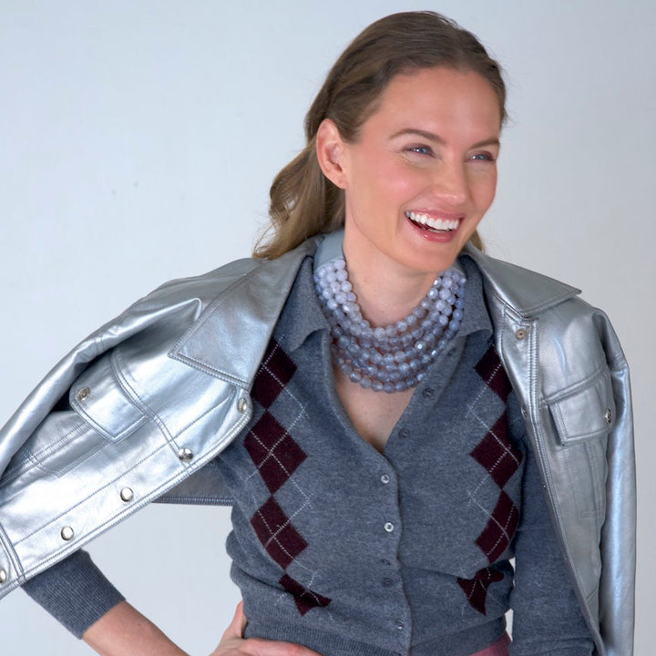 Gradated Bella Iridescent Smokey Grey Necklace -  Fairchild Baldwin