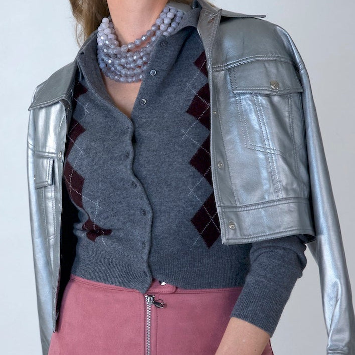 Gradated Bella Iridescent Smokey Grey Necklace -  Fairchild Baldwin
