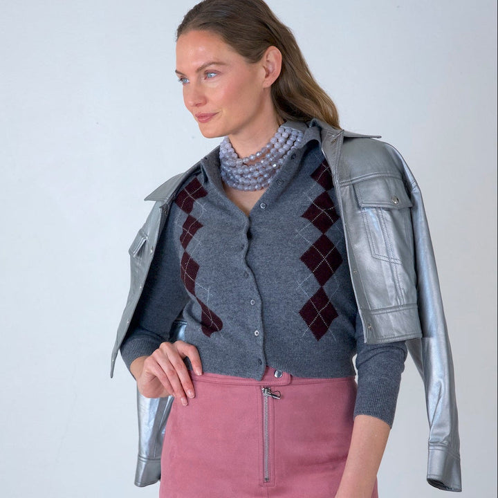 Gradated Bella Iridescent Smokey Grey Necklace -  Fairchild Baldwin
