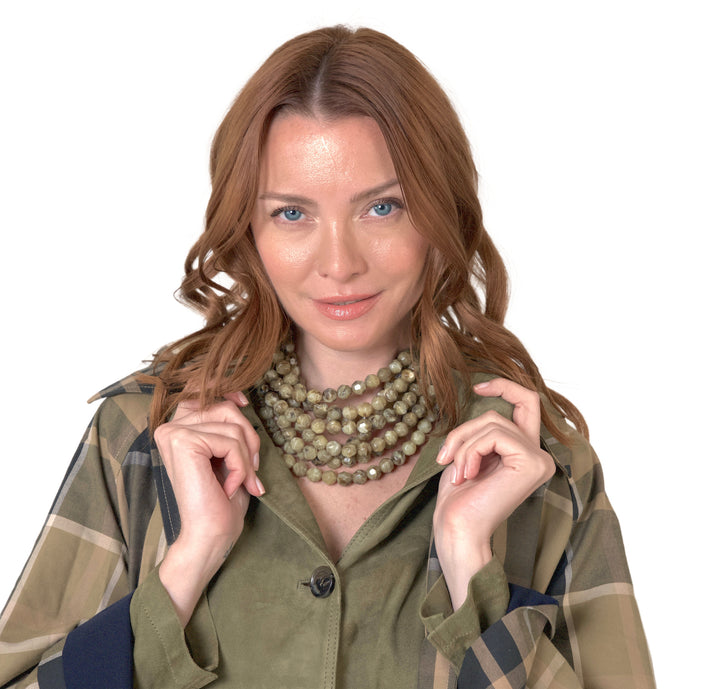 Bella Marble Khaki Necklace -  Fairchild Baldwin