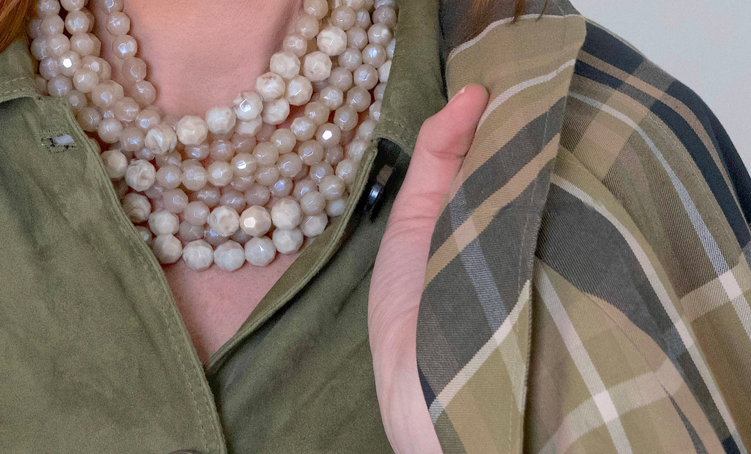 Bella Grace Iridescent Taupe Champagne Necklace