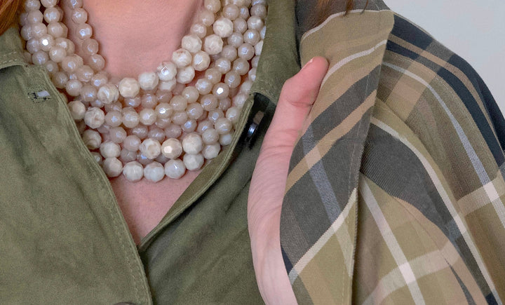Bella Grace Iridescent Taupe Champagne Necklace