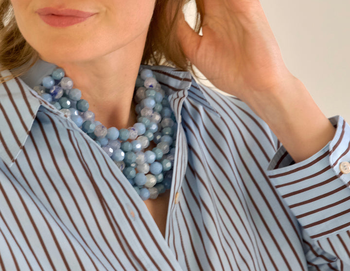 Bella Three Tone Cornflower Blue Necklace -  Fairchild Baldwin