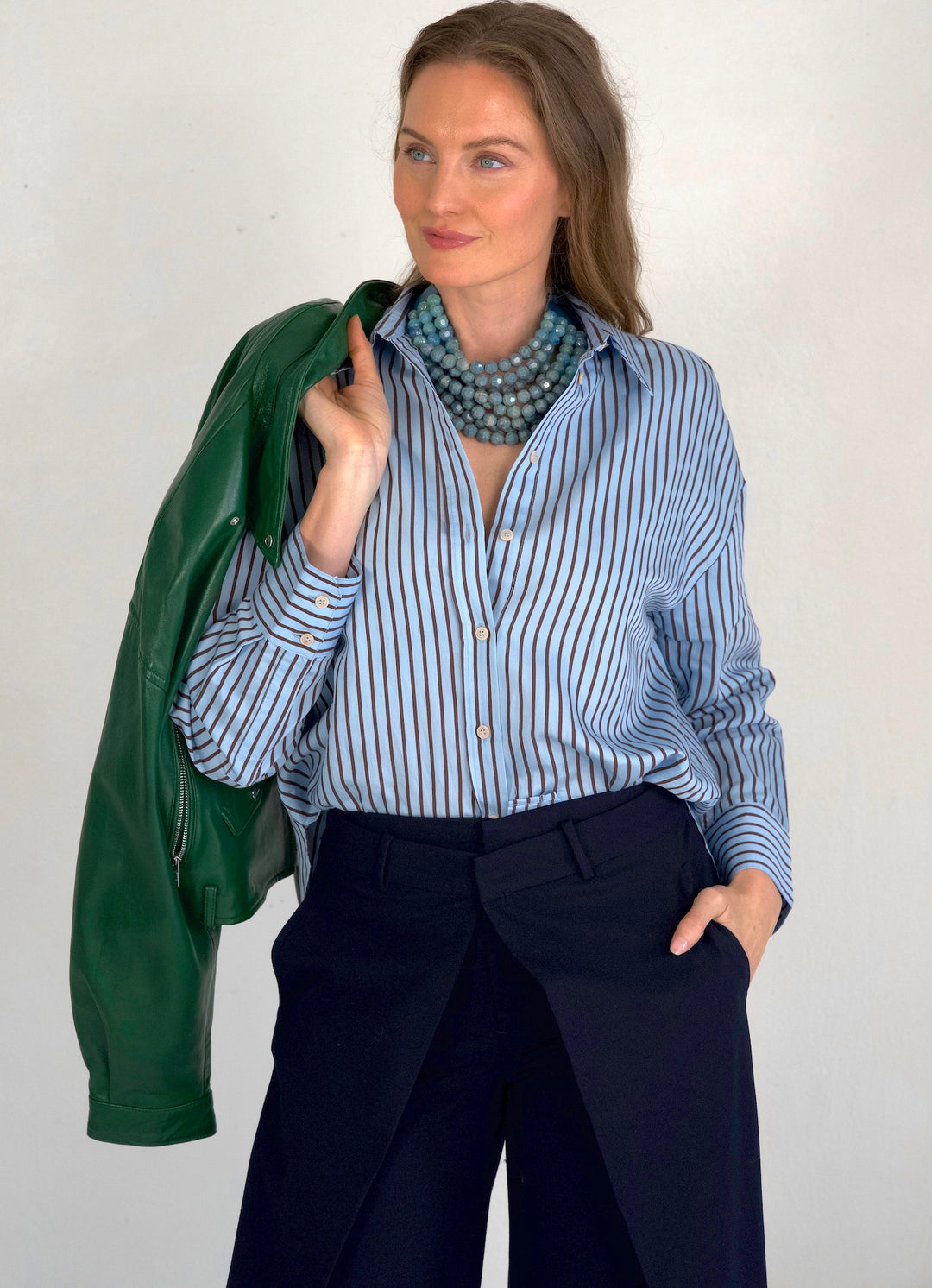 Gradated Bella Marble Cadet Blue Necklace -  Fairchild Baldwin