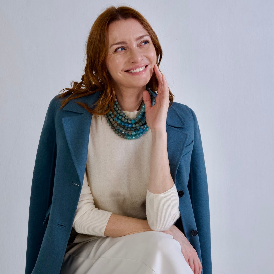 Marbella Marble Folly Blue Necklace -  Fairchild Baldwin