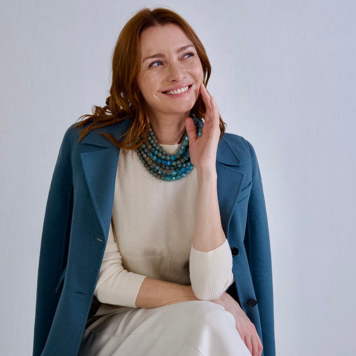 Marbella Marble Folly Blue Necklace -  Fairchild Baldwin