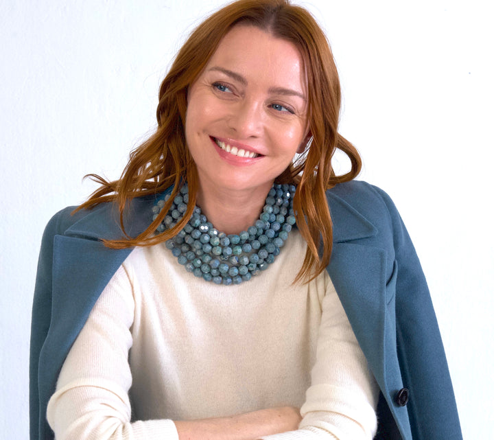 Bella Marble Cadet Blue Necklace