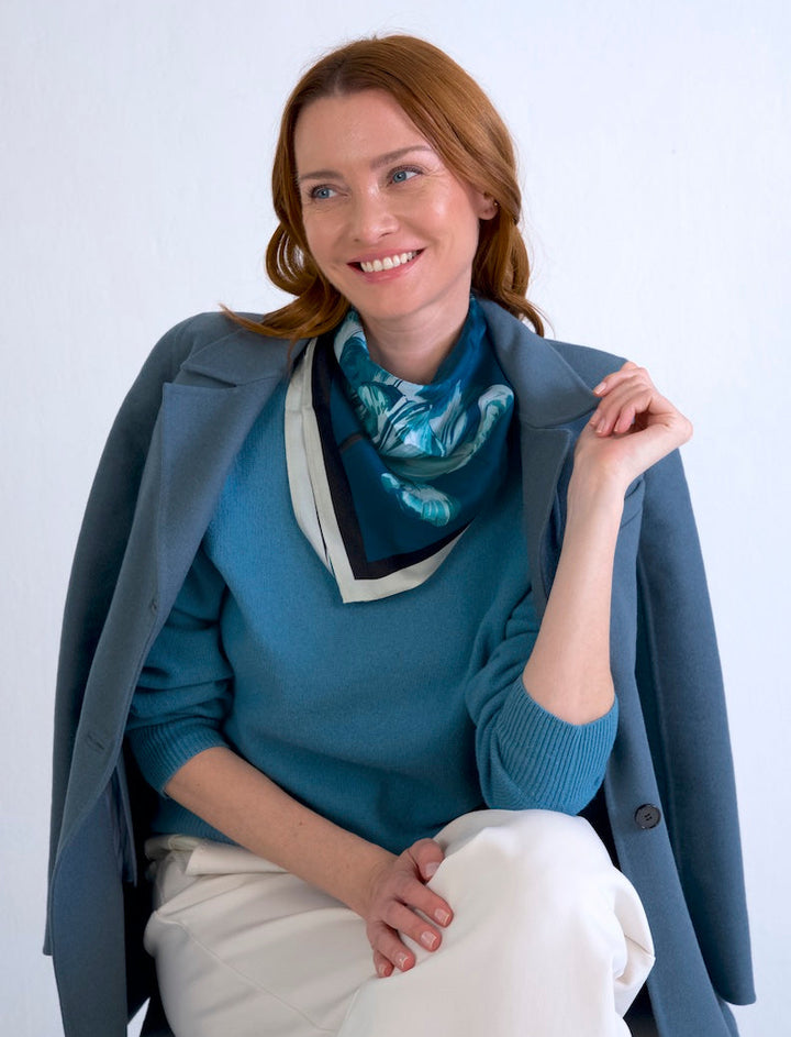 Parrot Tulip Midnight Blue Scarf