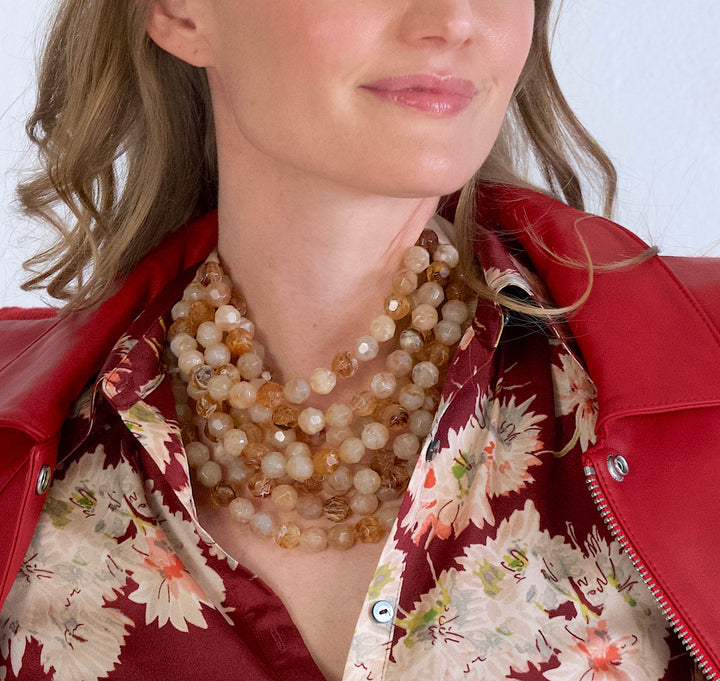 Bella Two Tone Alabaster/Tortoise Necklace