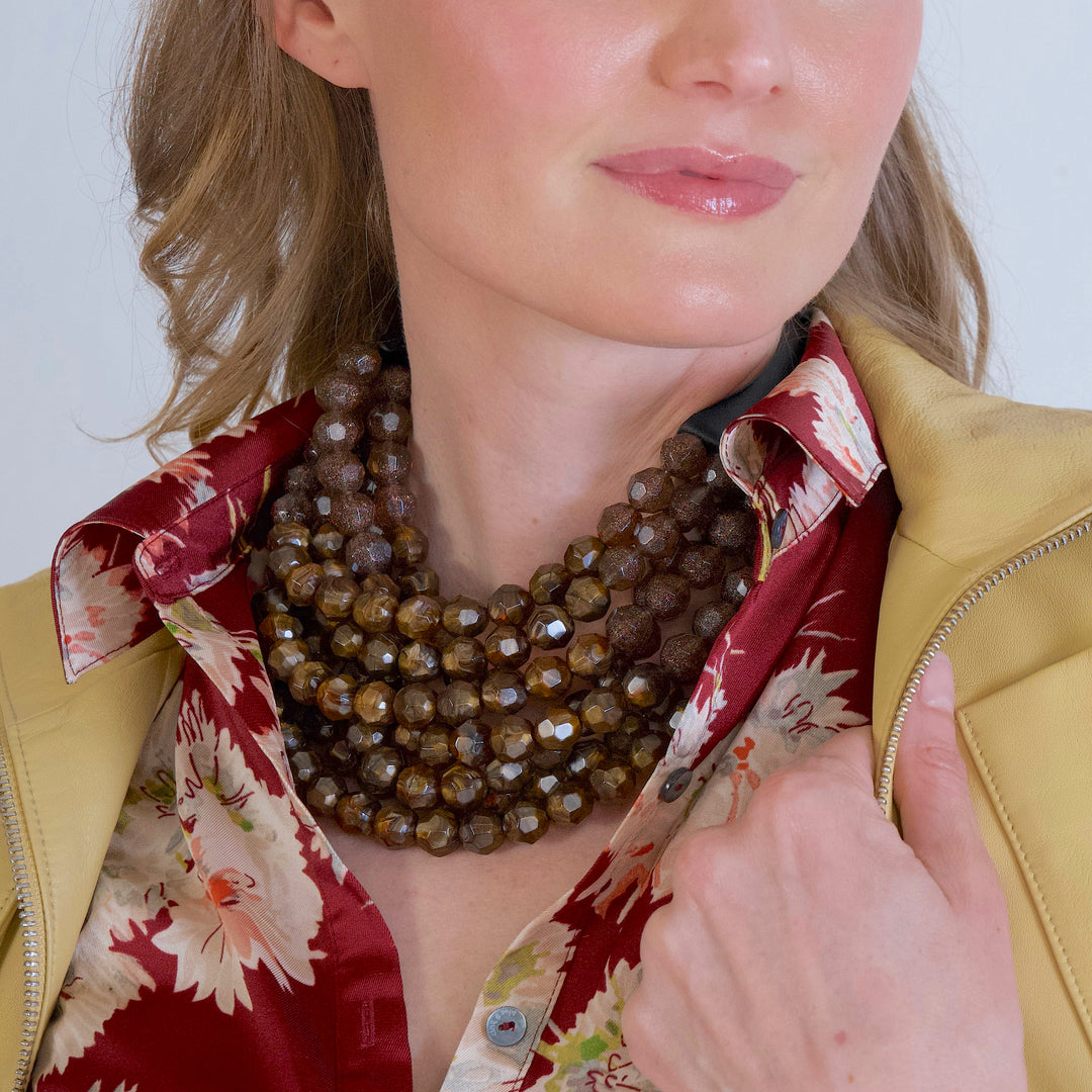 Gradated Bella Shimmer Tiger Eye Necklace -  Fairchild Baldwin