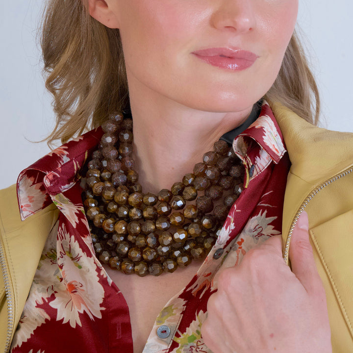 Gradated Bella Shimmer Tiger Eye Necklace -  Fairchild Baldwin