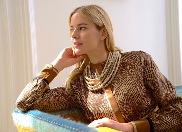 Helena Marble Tiramisu Necklace