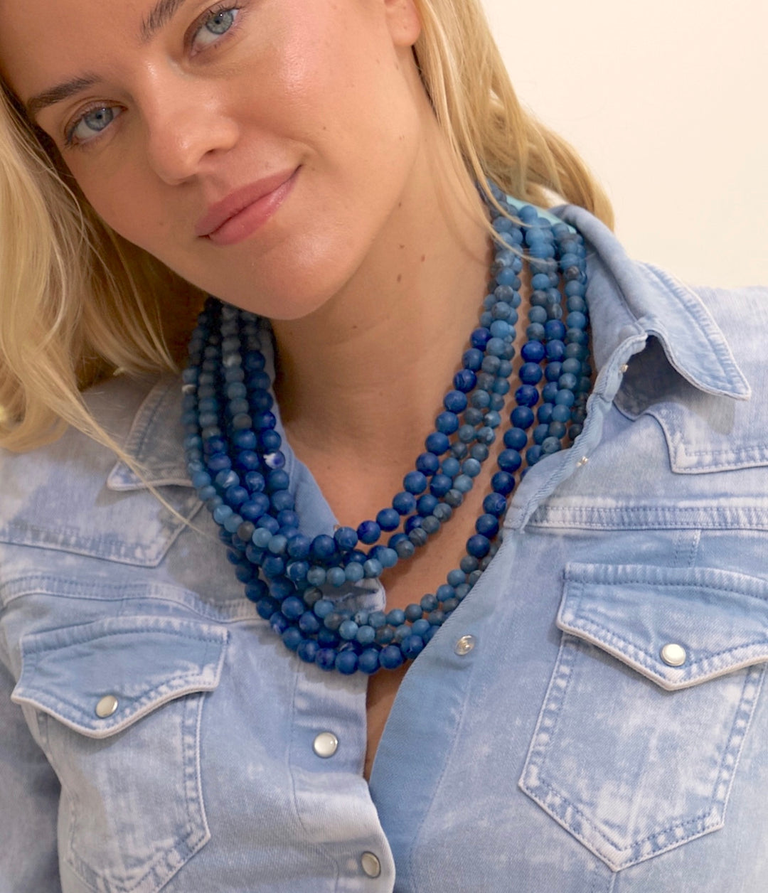 Helena Marble Denim Necklace