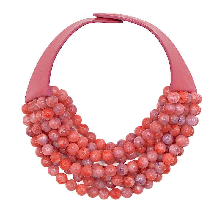 Round Bella Marble Strawberry Necklace