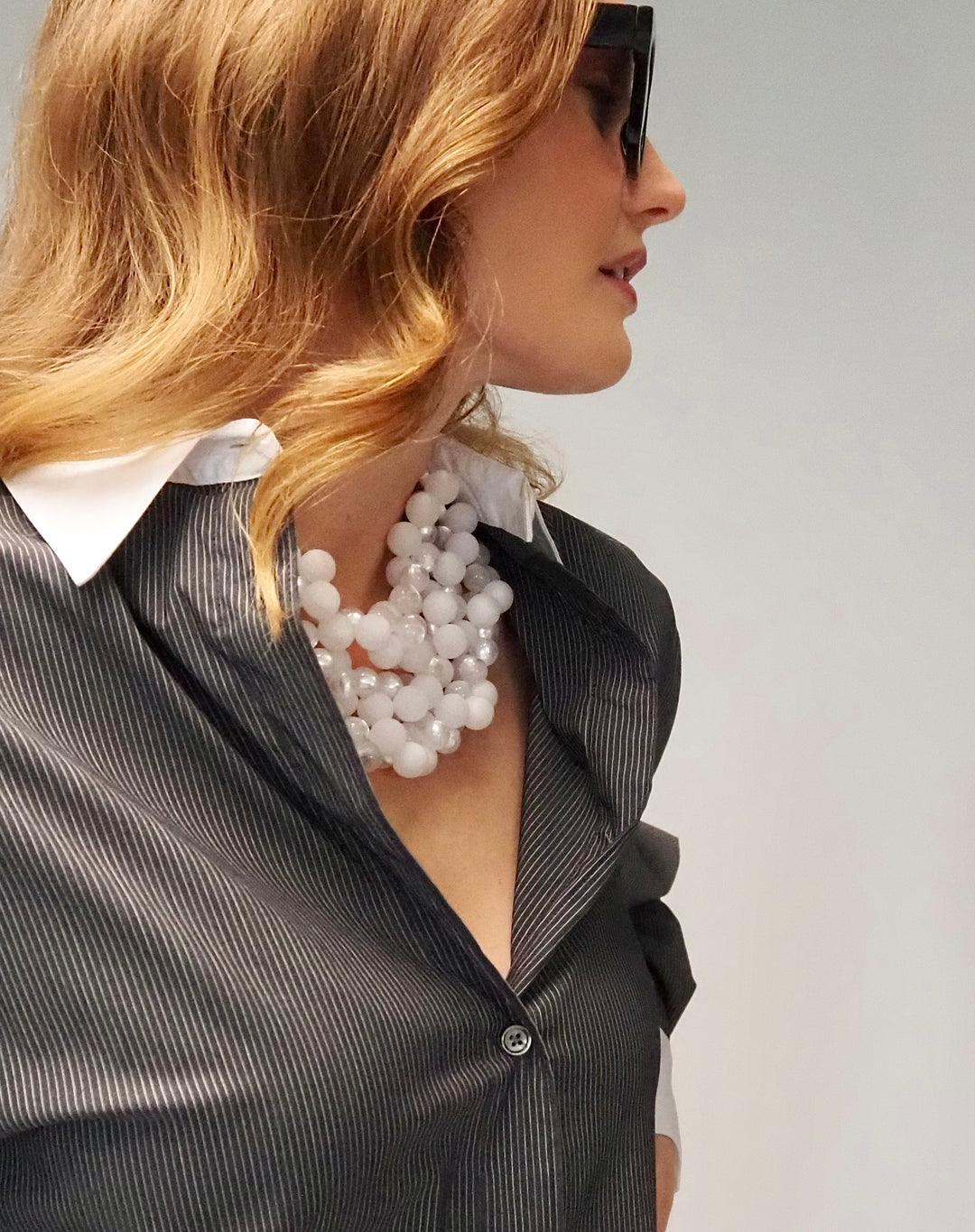 The Bubble Smokey White Necklace