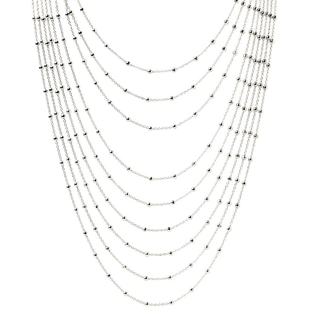 Diamond Chain Silver Necklace