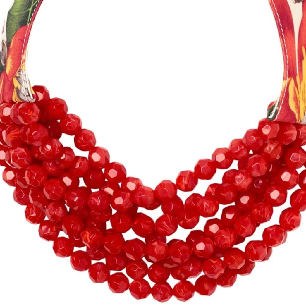 Bella Printed Floral Ferrari Hibiscus Necklace