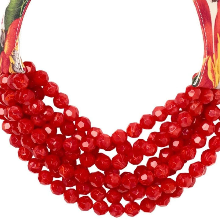 Bella Printed Floral Ferrari Hibiscus Necklace