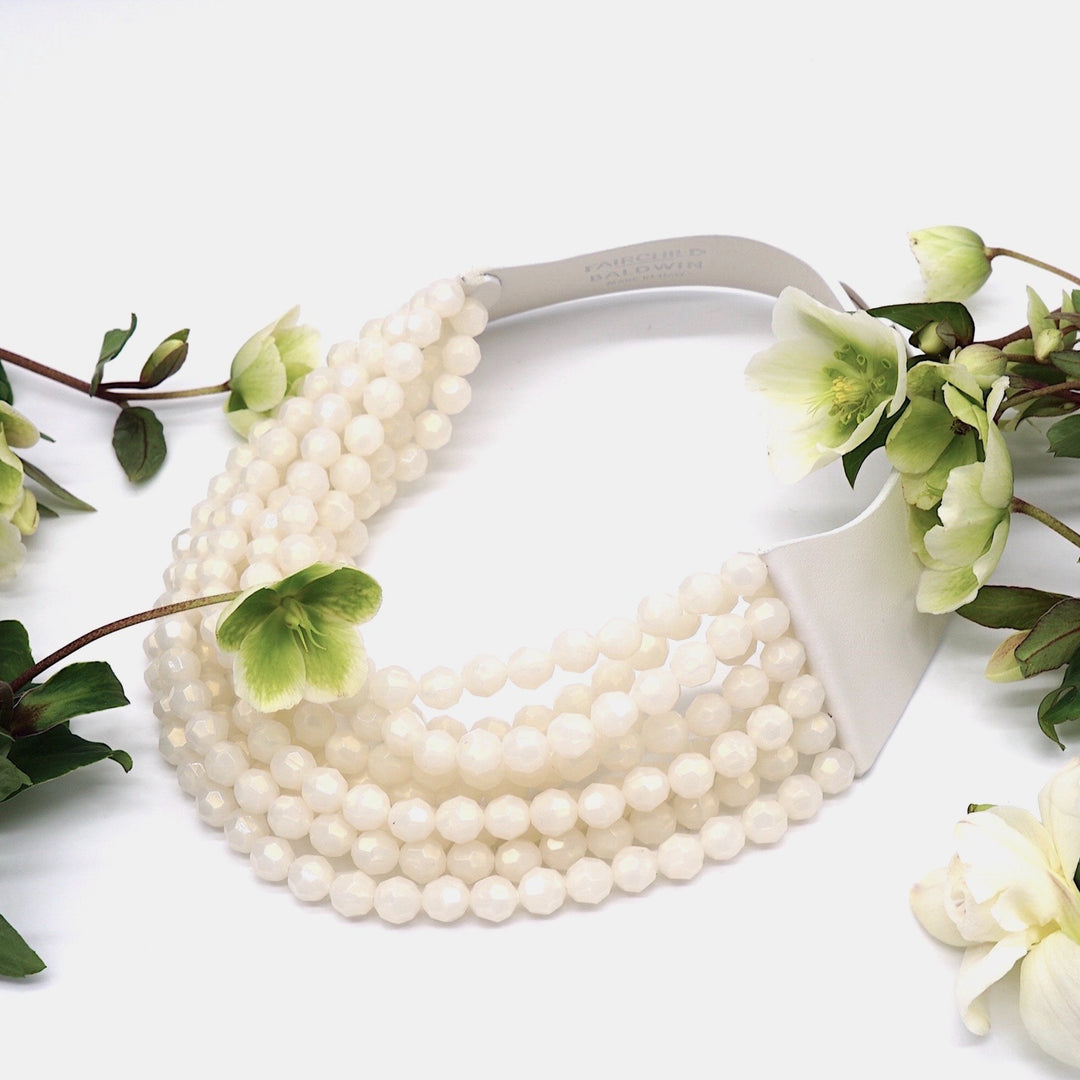 Medium Bella Pearlized White Necklace -  Fairchild Baldwin