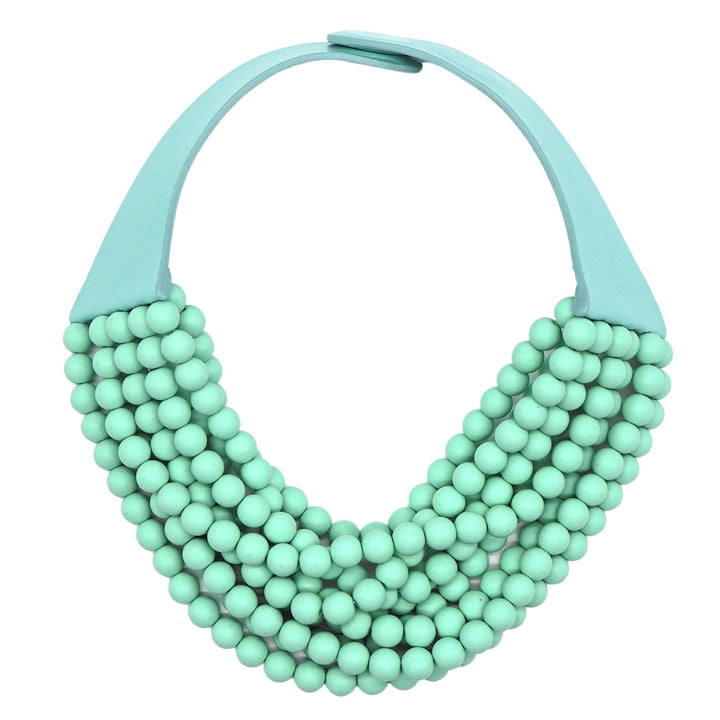 Medium Bella Matte Aqua Necklace