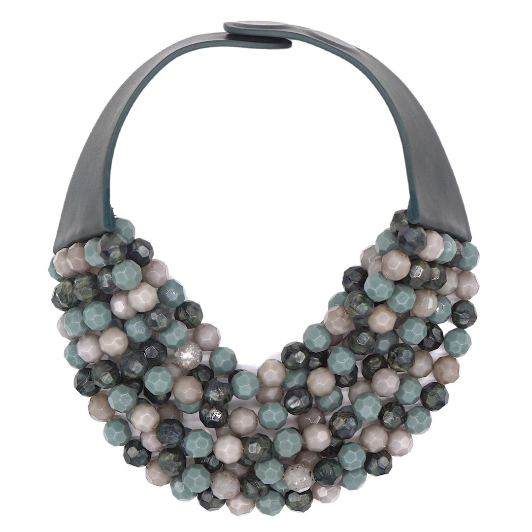 Bella Four Tone Sage Taupe Moss Necklace