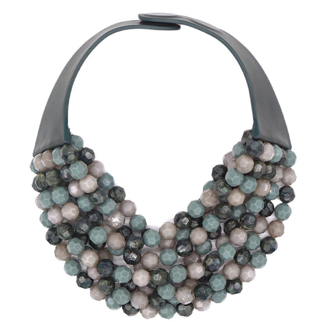 Luxe Navy Shimmer Silver Necklace