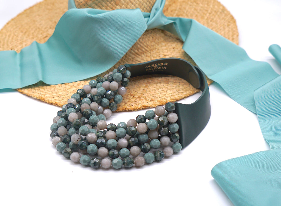 Bella Four Tone Sage Taupe Moss Necklace