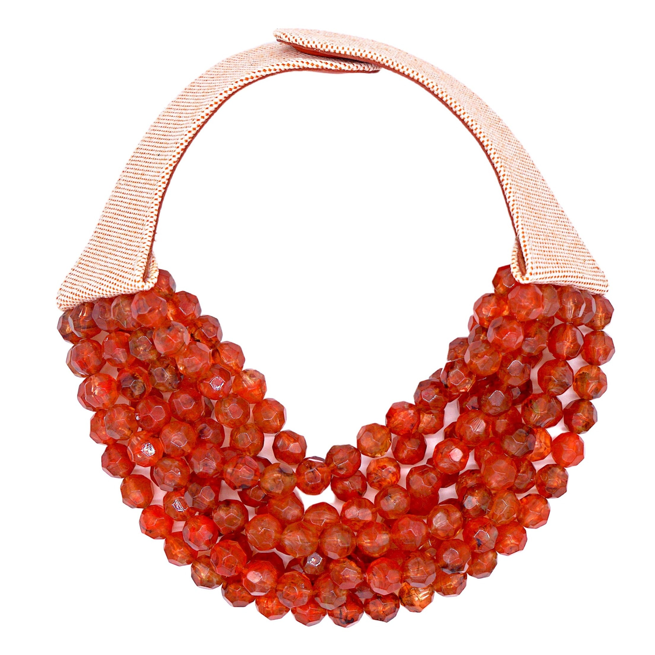 Canvas Marble Coral/Tortoise Necklace