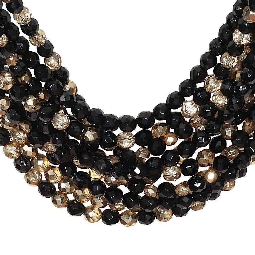 Eleanora Jet Gold Necklace
