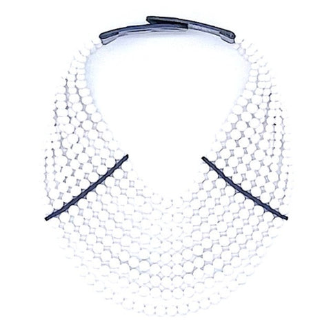 Luxe Navy Shimmer Silver Necklace