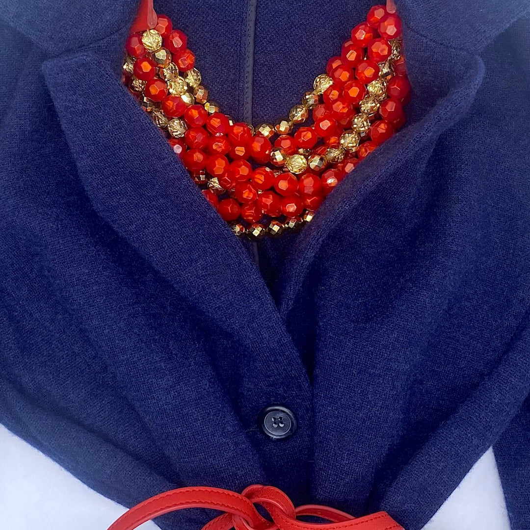 Sabrina Gold Flame Red Necklace