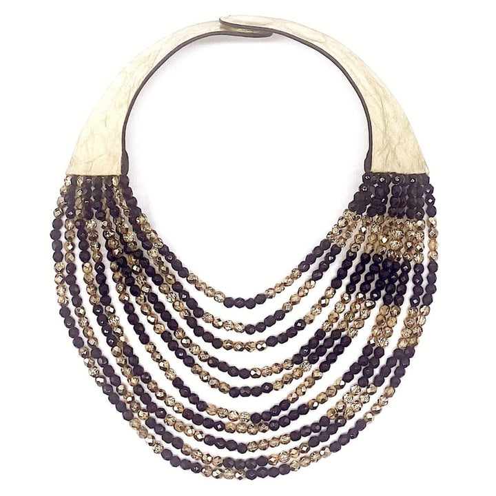 Alma Gold Jet Necklace
