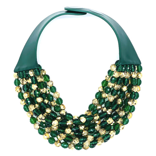 Medium Bella Gala Green/Gold Necklace