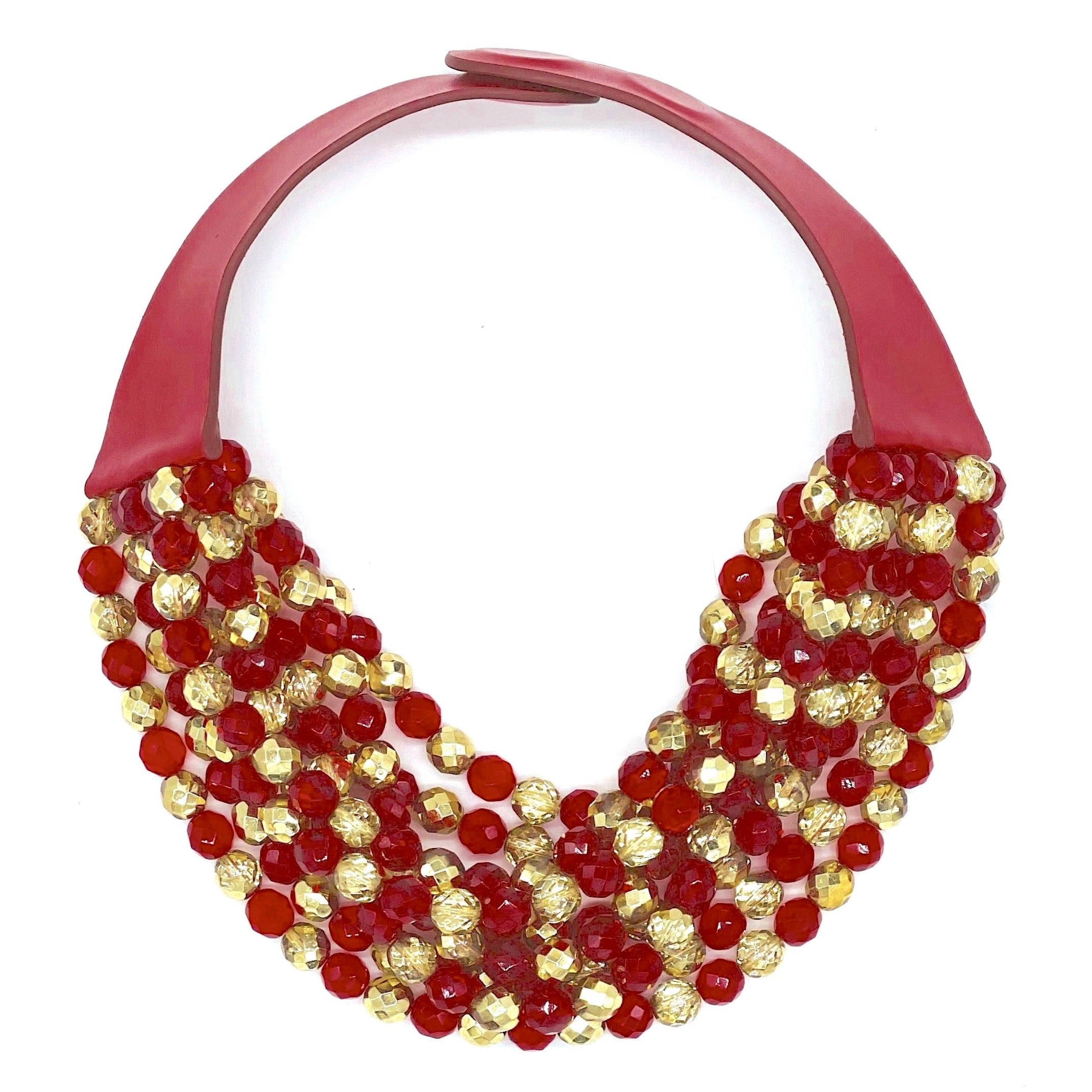 Medium Bella Gala Red/Gold Necklace