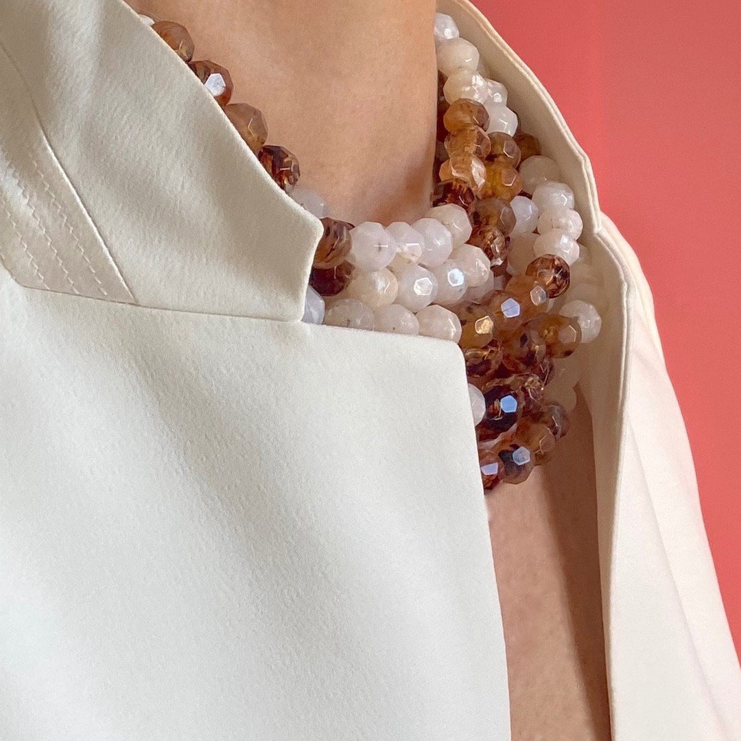 Bella Mixed Tone Tortoise Champagne Necklace